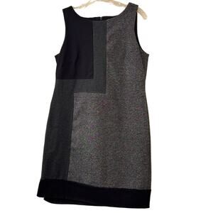 White House Black Market Black and Gray Lined Sheath Dress Size 12